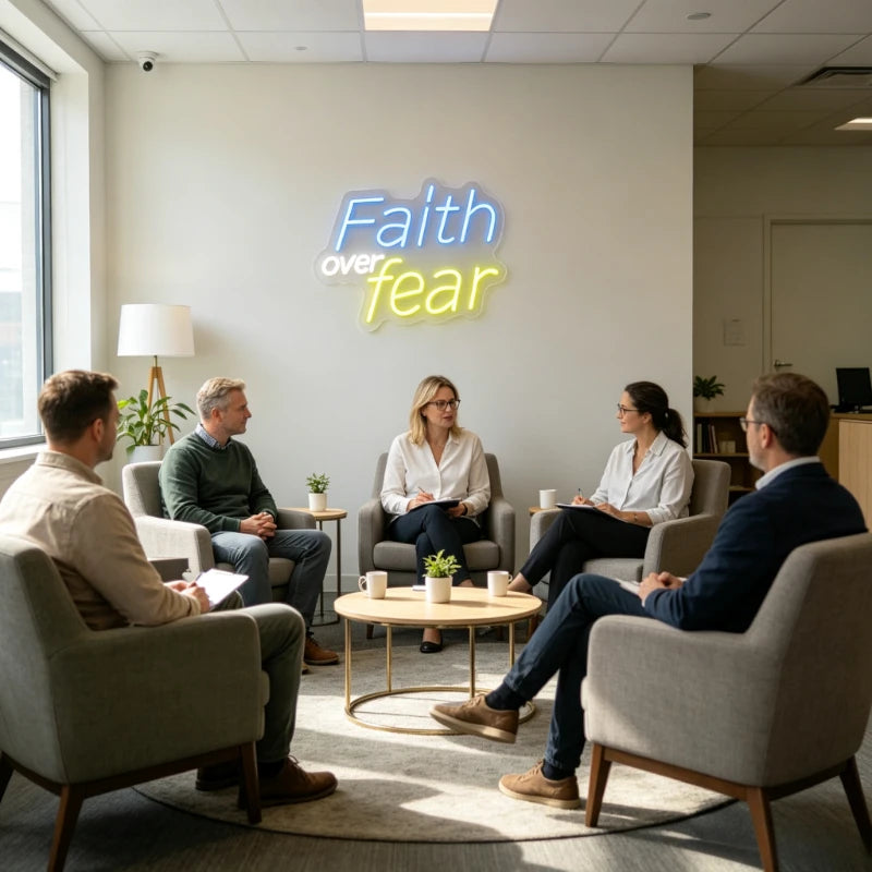 Faith Over Fear LED Neon Sign | Christian Wall Decor Light - FaithCore faith-inspired product